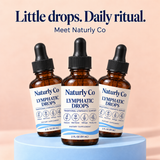 Three Naturly Co bottles on a blue podium — campaign concept